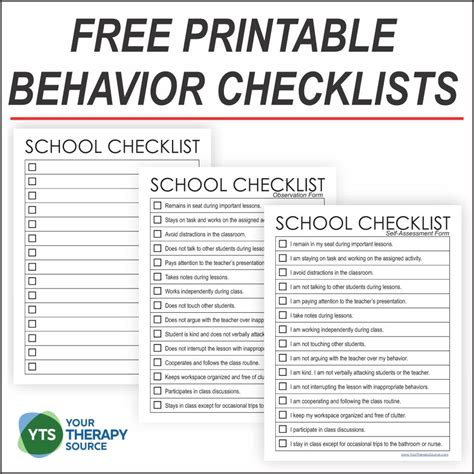 Printable Autism Checklist For Teachers