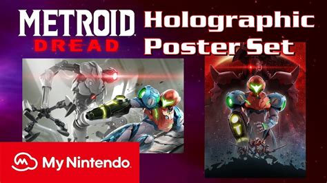 Metroid Dread Holographic Poster Set My Nintendo October 2021