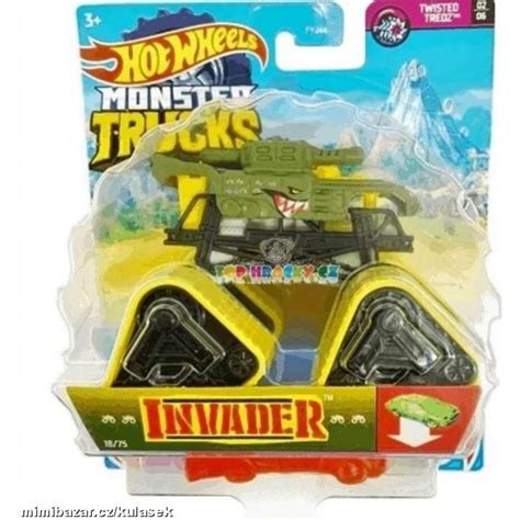 Hot Wheels Monster trucks kaskadérské kousky Invader pásový Maxíkovy
