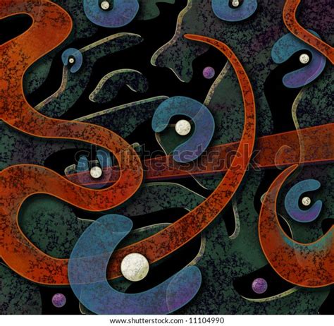 Abstract Art Organic Shapes Textures Stock Illustration 11104990