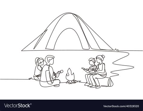Kids Camping Drawing