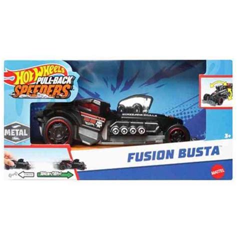 Hot Wheels Pull Back Speeders Fusion Busta hátrahúzható fém kisautó modell Mattel