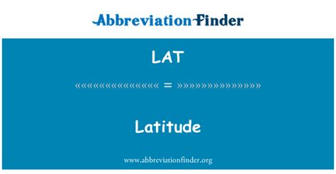 lat latitude