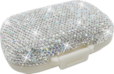 Amazon Soleebee Bling Crystal Pill Box Portable 3 Compartments