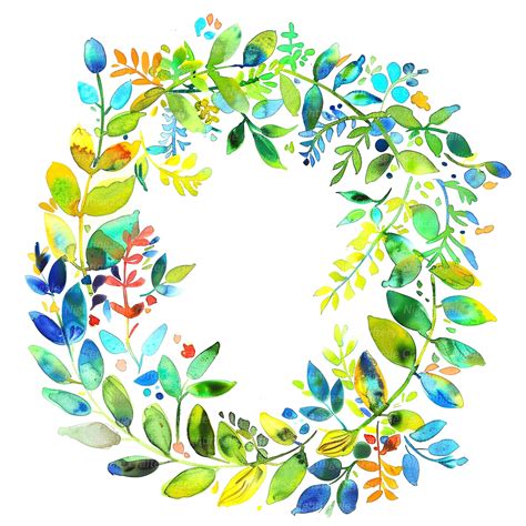 10 Greenery Wreath Clipart Digital Clipart Watercolor Clipart Printable Clipart Digital