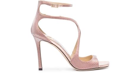 Jimmy Choo Azia 95mm Leather Sandals In Pink Lyst