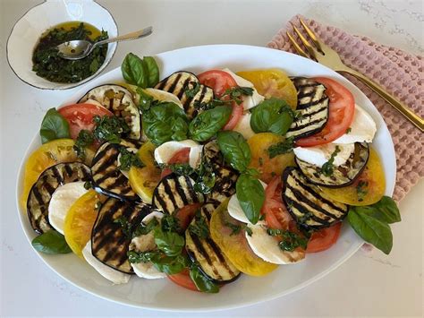 Recipe Grilled Eggplant Caprese Salad Vancouver Sun