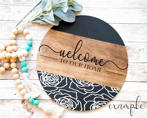 Door Hanger Svg Door Hanger Welcome Sign Svg Round Door Etsy Australia