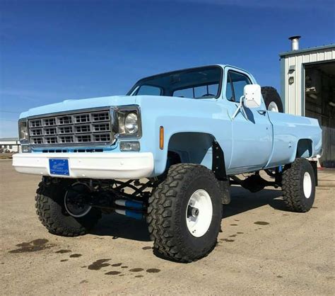 Lifted Blue Chevy Truck