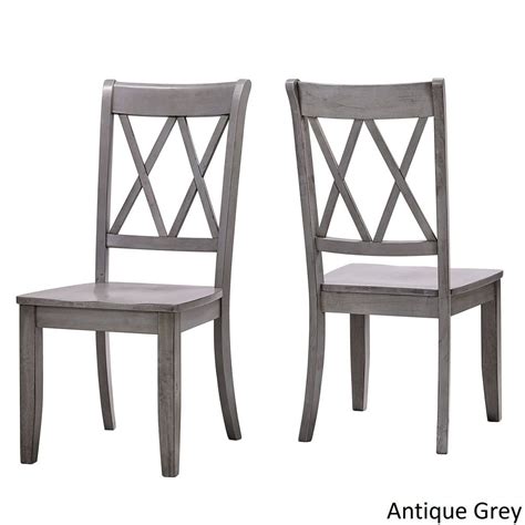 Weston Home Farmhouse Dining Chair With Cross Back Set Of 2 Antique