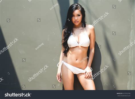 Sexy Asian Woman White Bikini Stock Photo 610752740 Shutterstock