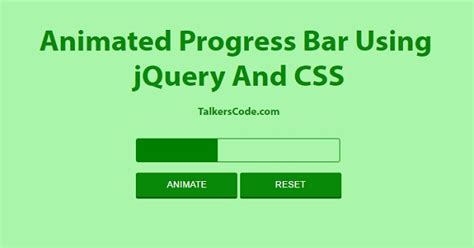 Animated Progress Bar Using JQuery And CSS