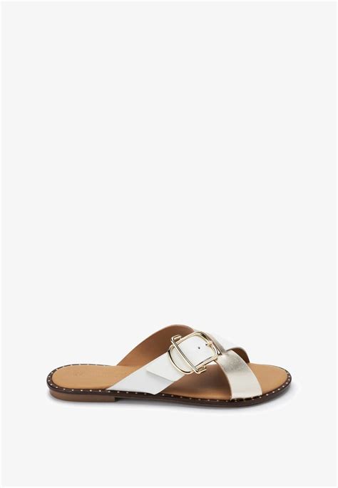 Next Forever Comfort Cross Sandalias Planas White Silverplateado Zalandoes