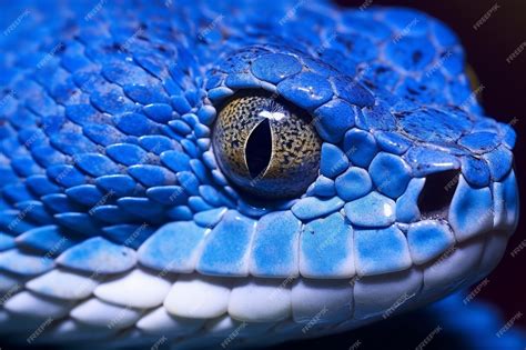 Premium AI Image | Blue snake with a white eye