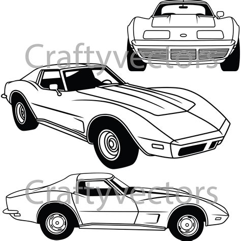 Corvette 1971 C3 Vector File Etsy