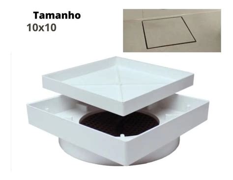 Ralo Invisível 10x10 Quadrado oculto Seca Piso Porcelanato Inteligente