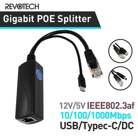 Revotech R Partiteur PoE Gigabit DC Micro USB Type C St Rilisation IEEE