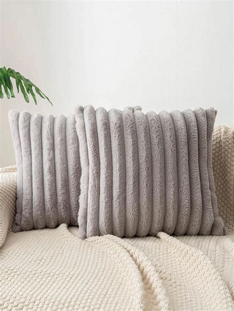 Pc Solid Fuzzy Cushion Cover Without Filler Modern Flannelette