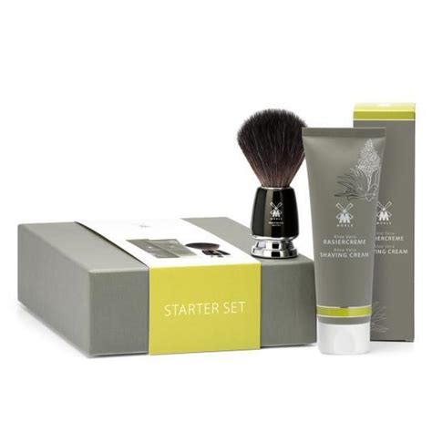 Starter Set Aloe Vera Shaving Cream And Rytmo Black Fiber Shaving Brush