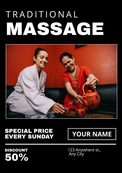 Traditional Massage Center Advertisement Online Poster A2 Template Vistacreate