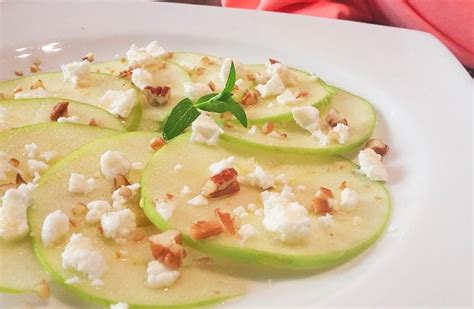 Carpaccio de manzana y queso de cabra de 181 Kcal Receta fácil en la