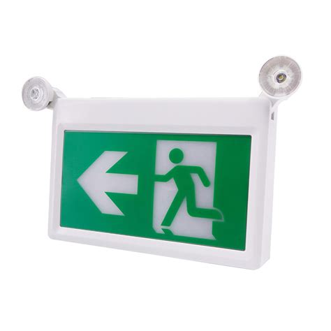 Led Exit Sign Emergency Light Combo Running Man Green Exit Sign Double