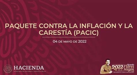 Paquete Contra La Inflación Y La Carestía Pacic Presidencia De La