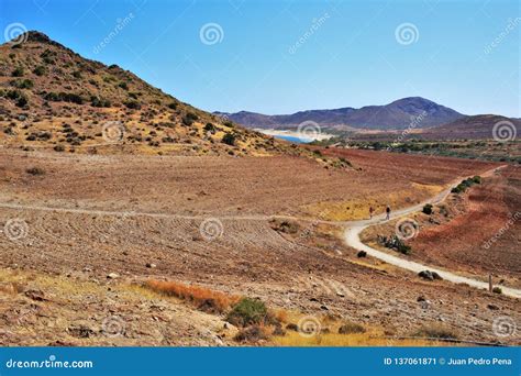 Desert Landscape Of Almeria From Andalusia Spain Stock Image Image Of