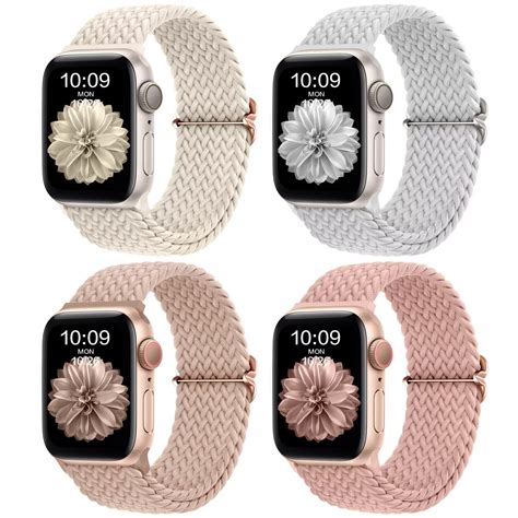 Comvin Pack Braided Solo Loop Bands For Apple Watch Mm Mm Mm