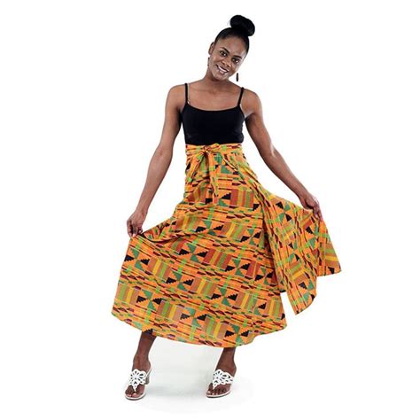 African Kente 2 Print Wrap Skirt Etsy Kente Styles Printed Maxi