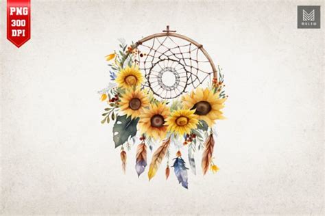 Sunflower Dreamcatcher Watercolor Bundle Bundle Creative Fabrica