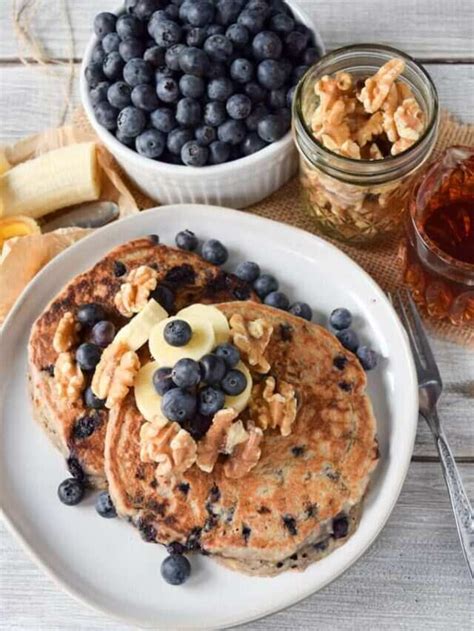 The Best Ever Light Fluffy Vegan Blueberry Pancakes