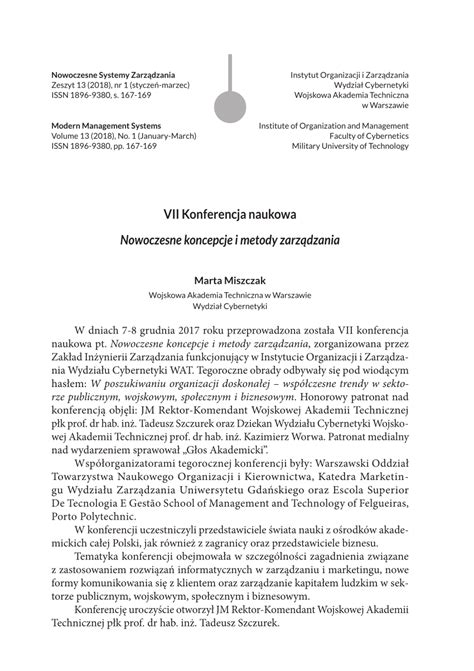 PDF NOWOCZESNE KONCEPCJE I METODY ZARZĄDZANIA