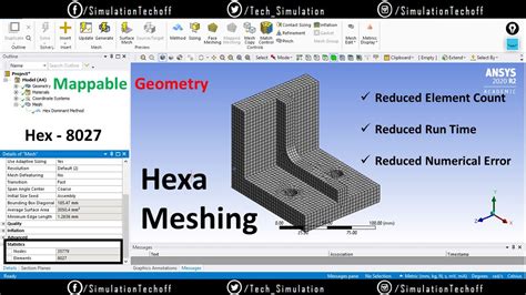 3D Hex Meshing In Ansys Workbench Lesson 22 Ansys Tutorial LIVE