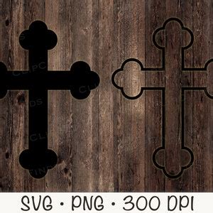 Cross and Outline SVG Vector Cut File and PNG Transparent - Etsy