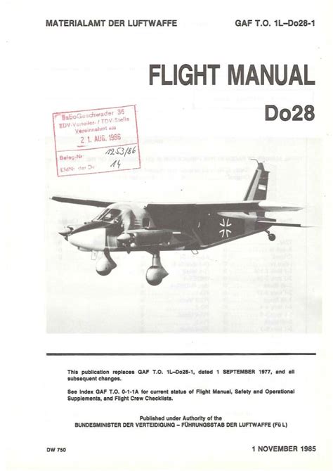 DORNIER Do28 - Flight Manuals