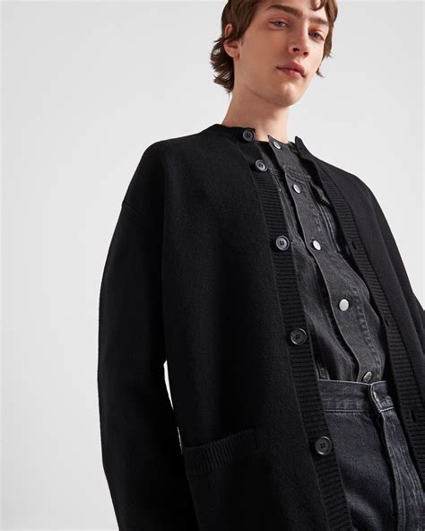 Black Cashmere Cardigan Prada