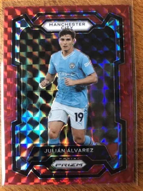 2023 24 PANINI PRIZM Premier League Julián Álvarez Mosaico Rojo 4