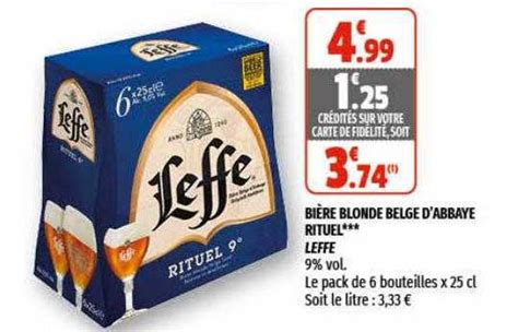 Promo Bière Blonde Belge D abbaye Rituel Leffe chez Coccinelle Express