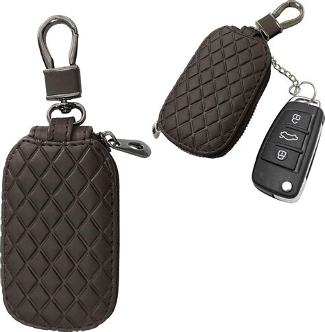 Suvnie Car Key Case Genuine Leather Auto Key Fob Cover