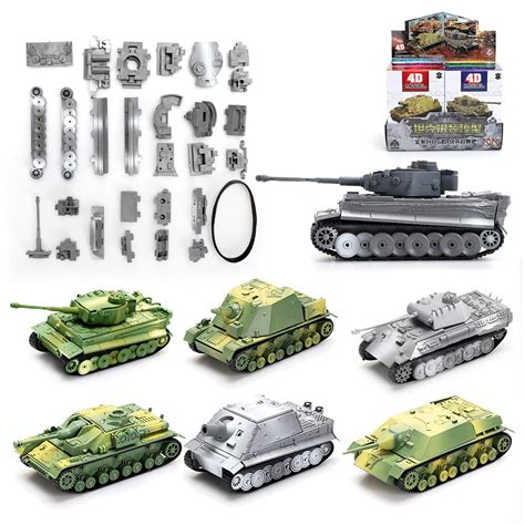 Buy ViiKONDOUpgraded 1/72 Scale Toy Tank Playset (6 Pcs/Set) DIY Assembly Model Kit Classic WWII ...