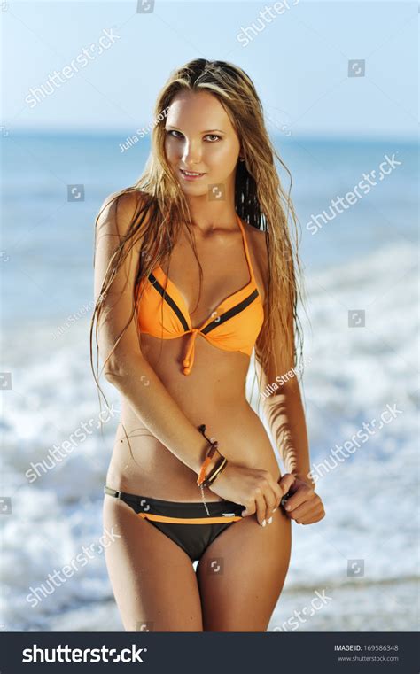 Beautiful Sexy Woman Bikini Resting On Stock Photo 169586348 Shutterstock