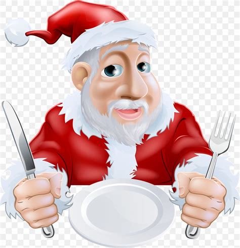 Santa Claus Christmas Dinner Cartoon, PNG, 2042x2114px, Santa Claus ...