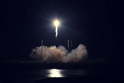 Download SpaceX Rocket Night Take Off Wallpaper | Wallpapers.com