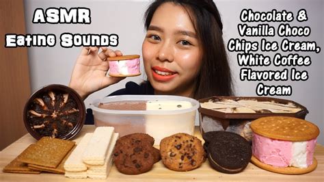 Asmr Ice Cream And Assorted Cookies Crunchy Eating Sounds No Talking Youtube