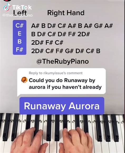 Runaway Aurora, tutorial piano