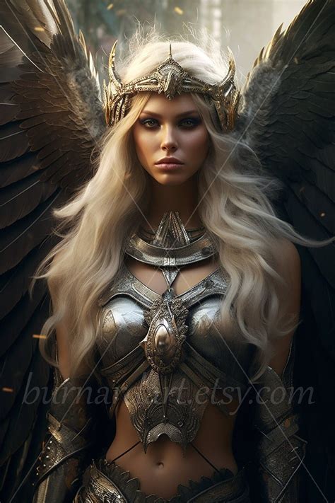 Valkyrie Digital Download Scandinavian Mythology Warrior Fantasy AI Art Print Printable Image ...