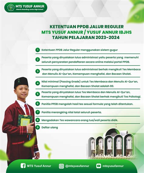 Dibuka PPDB Jalur Reguler MTs Yusuf Annur Tahun Pelajaran 2023 2024