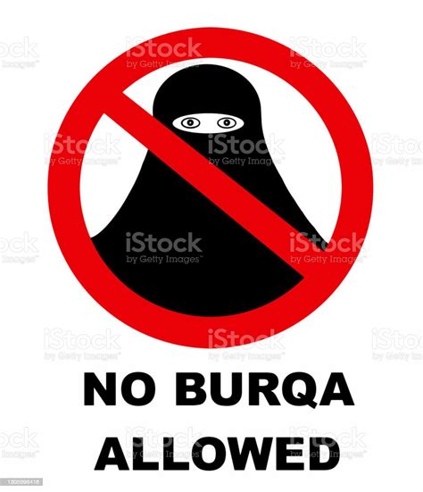 Ilustración De No Se Permiten Tapas Burqa O Faciales Signo De