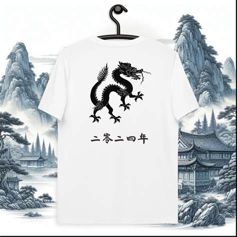 Chinese New Year Of The Dragon 2024 Back Unisex Organic Cotton T Shirt 2024年春節 龍年 男女通用有機棉t卹 Etsy